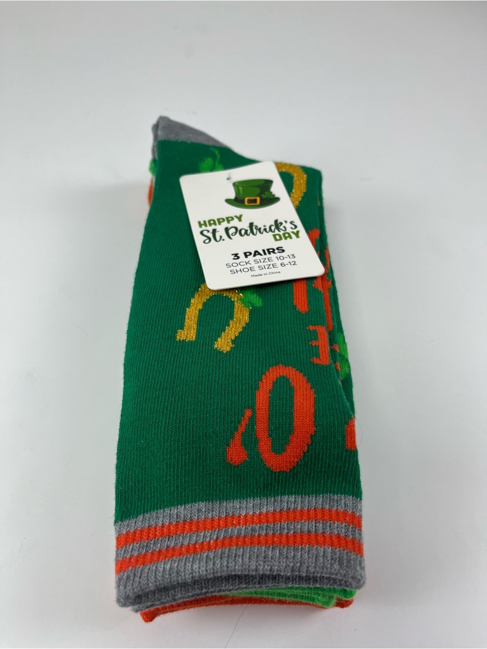 Women’s St Patrick’s Day Green Novelty Socks - 3 Pairs